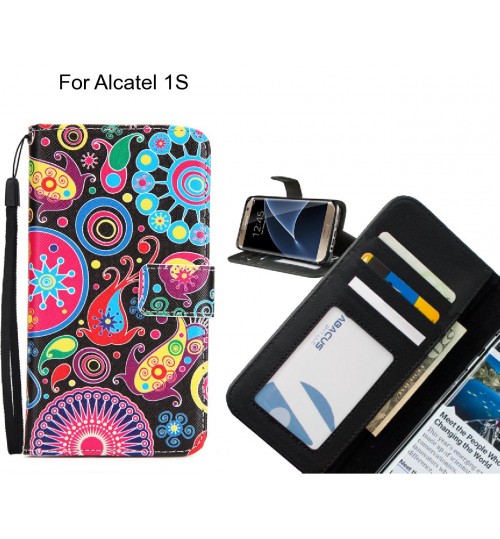 Alcatel 1S case 3 card leather wallet case printed ID