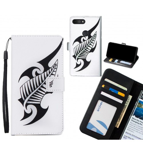 Alcatel 1S case 3 card leather wallet case printed ID