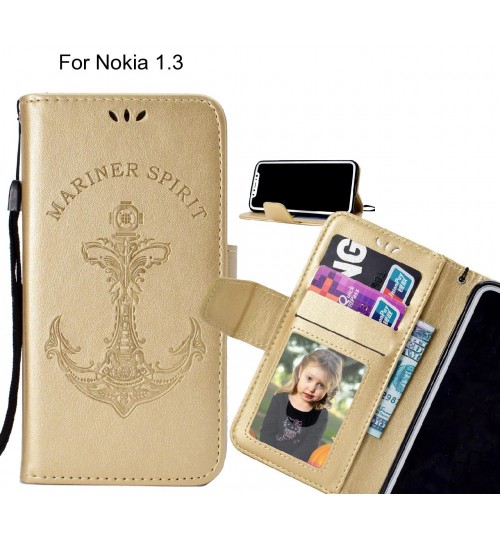Nokia 1.3 Case Wallet Leather Case Embossed Anchor Pattern
