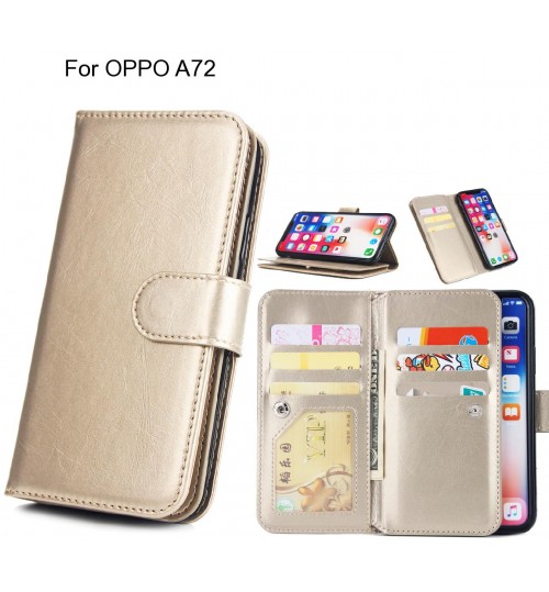 OPPO A72 Case triple wallet leather case 9 card slots