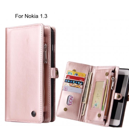 Nokia 1.3 Case Retro leather case multi cards cash pocket