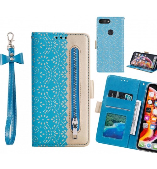 Alcatel 1s Case Multifunctional Wallet Case - Blue