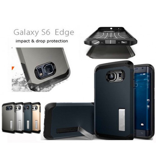 Galaxy S6 edge Anit Shock impact proof Slim Kickstand case