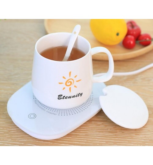 USB Mug Warmer 2 in 1 Universal Wireless Charger,Coffee Cup Mat Heater  Heating Temperature Coaster