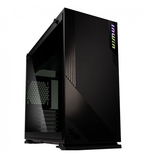 InWin 103 RGB Tempered Glass Mid-Tower ATX Case - Black- 7x Expansion Slots - Supports 2x 3.5 & 2x 2.5 Drive Bays