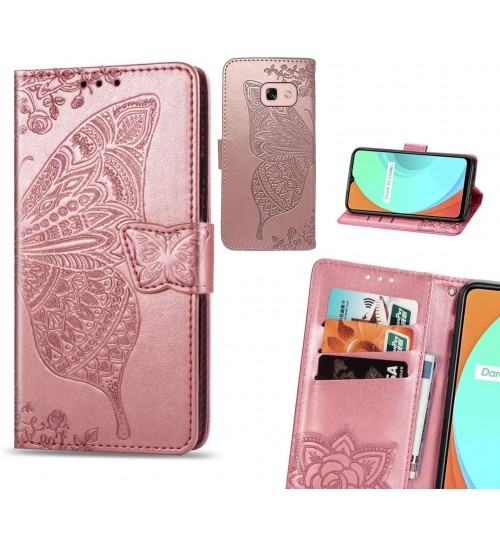 Galaxy A3 2017 case Embossed Butterfly Wallet Leather Case