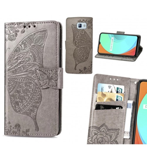GALAXY A8 2016 case Embossed Butterfly Wallet Leather Case