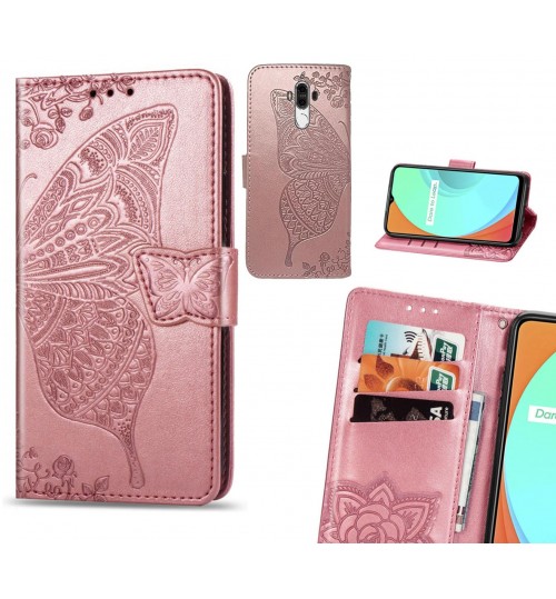 HUAWEI MATE 9 case Embossed Butterfly Wallet Leather Case
