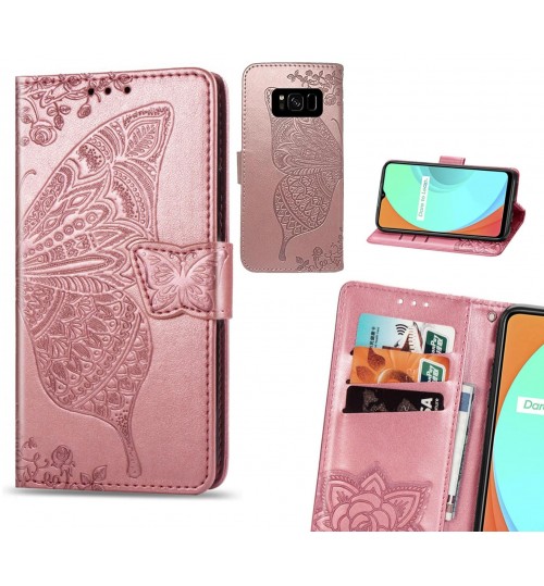 Galaxy S8 case Embossed Butterfly Wallet Leather Case