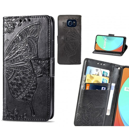 Galaxy S6 case Embossed Butterfly Wallet Leather Case