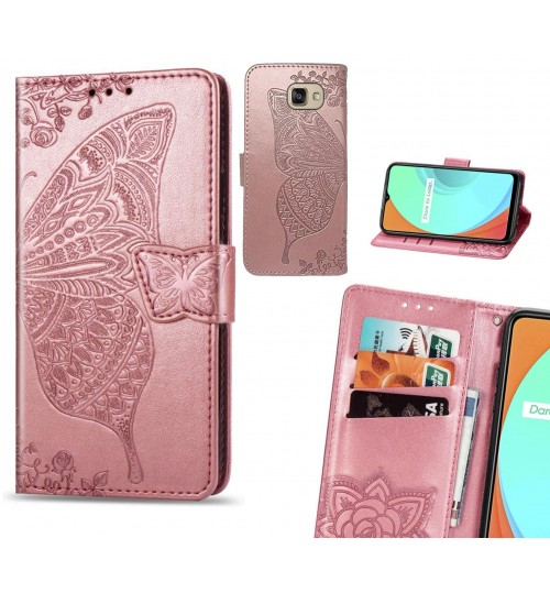 Galaxy A5 2016 case Embossed Butterfly Wallet Leather Case