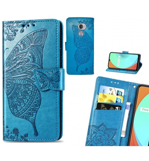 Vodafone V8 case Embossed Butterfly Wallet Leather Case