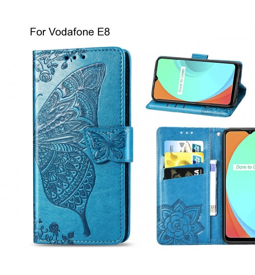 Vodafone E8 case Embossed Butterfly Wallet Leather Case