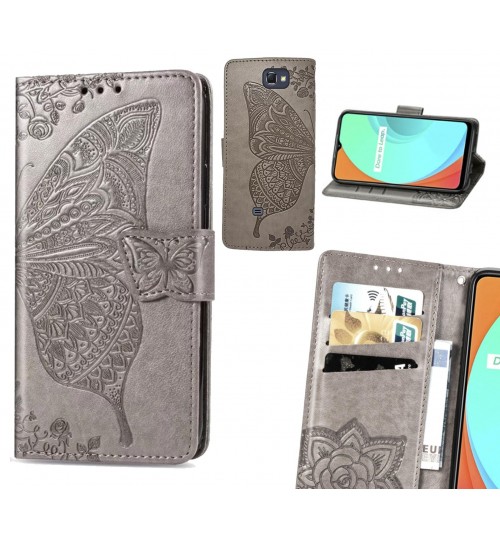 Galaxy Note 2 case Embossed Butterfly Wallet Leather Case