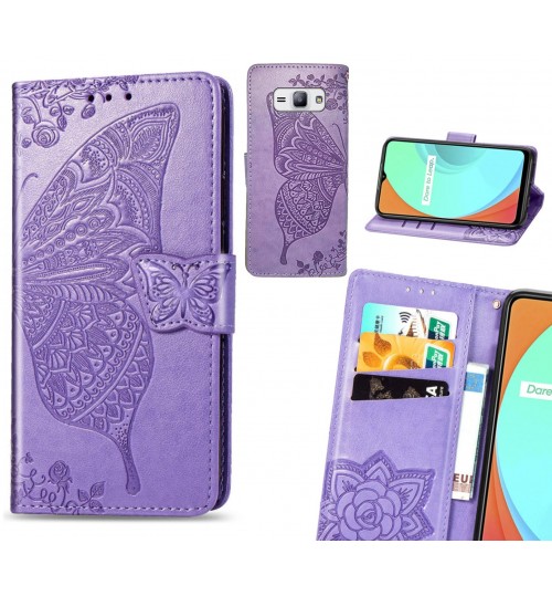 Galaxy J1 Ace case Embossed Butterfly Wallet Leather Case