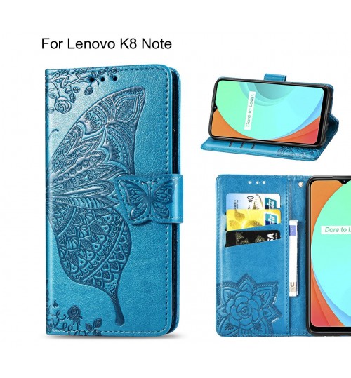 Lenovo K8 Note case Embossed Butterfly Wallet Leather Case