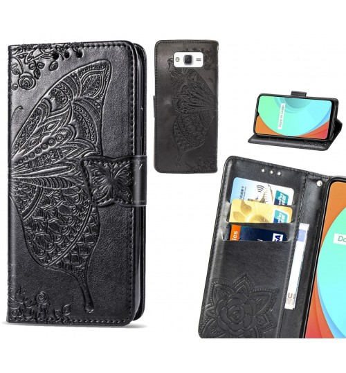 Galaxy J5 case Embossed Butterfly Wallet Leather Case