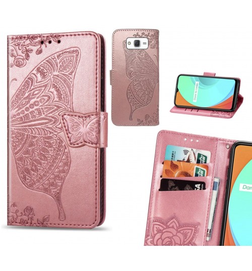 Galaxy J5 case Embossed Butterfly Wallet Leather Case