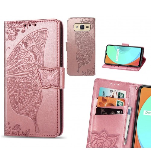 Galaxy J2 case Embossed Butterfly Wallet Leather Case