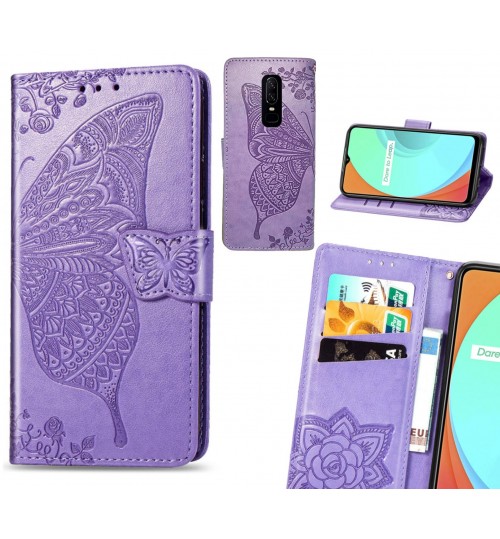 OnePlus 6 case Embossed Butterfly Wallet Leather Case