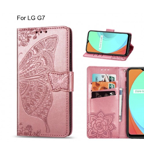 LG G7 case Embossed Butterfly Wallet Leather Case