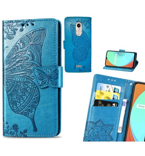 Alcatel 3c case Embossed Butterfly Wallet Leather Case