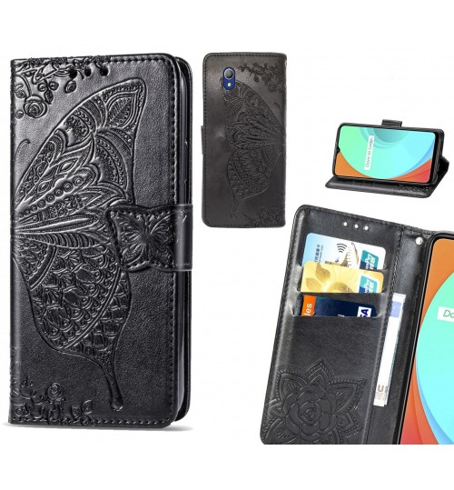 Alcatel 1 case Embossed Butterfly Wallet Leather Case