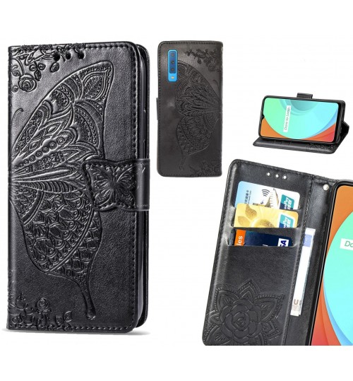 GALAXY A7 2018 case Embossed Butterfly Wallet Leather Case