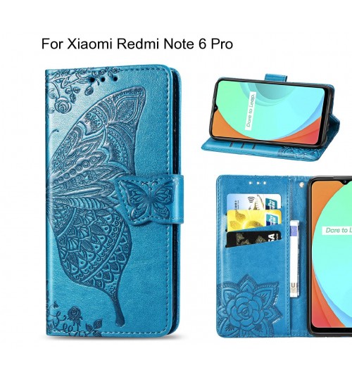 Xiaomi Redmi Note 6 Pro case Embossed Butterfly Wallet Leather Case