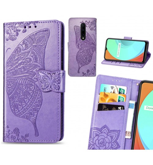 OnePlus 7 Pro case Embossed Butterfly Wallet Leather Case