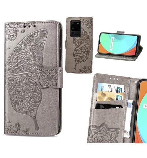 Galaxy S20 Ultra case Embossed Butterfly Wallet Leather Case