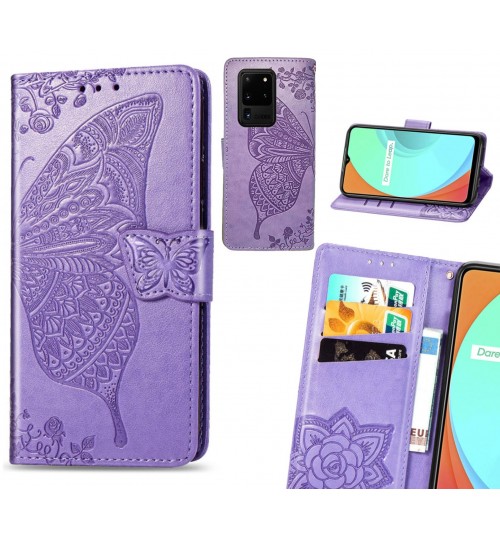 Galaxy S20 Ultra case Embossed Butterfly Wallet Leather Case