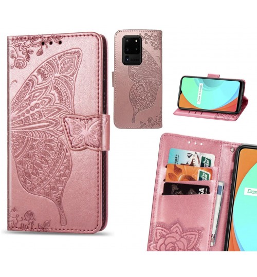 Galaxy S20 Ultra case Embossed Butterfly Wallet Leather Case