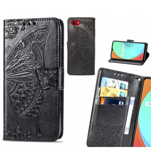 iPhone SE 2020 case Embossed Butterfly Wallet Leather Case