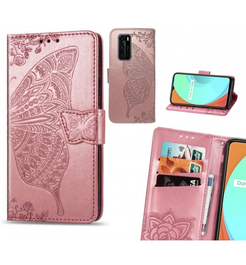 Huawei P40 case Embossed Butterfly Wallet Leather Case