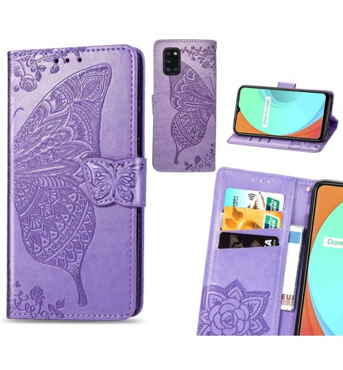 Samsung Galaxy A31 case Embossed Butterfly Wallet Leather Case