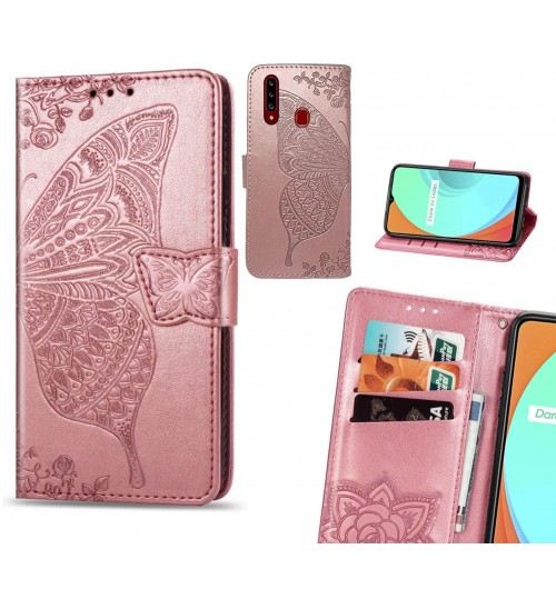 Samsung Galaxy A20s case Embossed Butterfly Wallet Leather Case