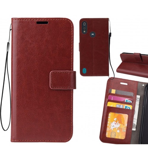 MOTO E6s case Fine leather wallet case