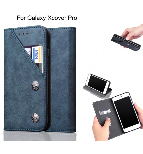 Galaxy Xcover Pro Case ultra slim retro leather wallet case
