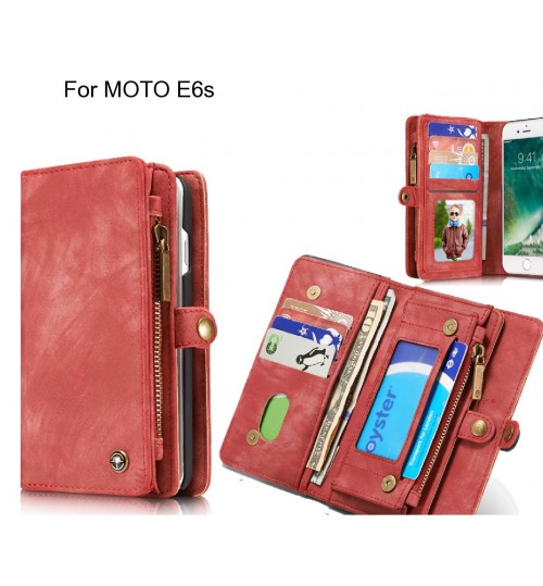 MOTO E6s Case Retro leather case multi cards