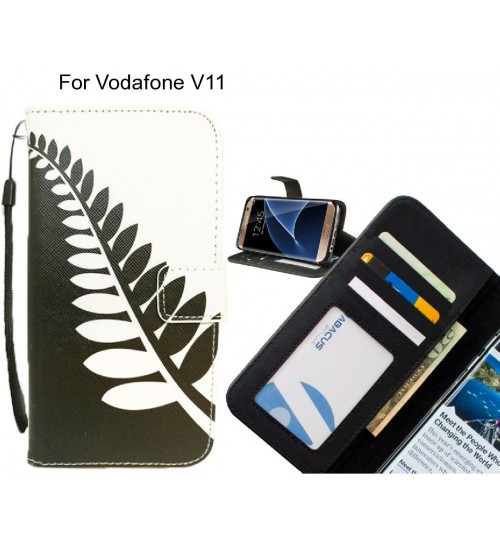 Vodafone V11 case 3 card leather wallet case printed ID