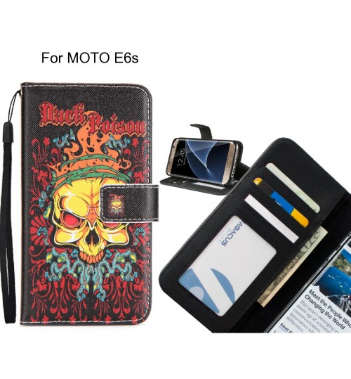 MOTO E6s case 3 card leather wallet case printed ID