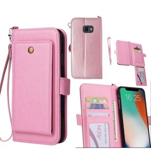 Galaxy Xcover 4s Case Retro Leather Wallet Case - Pink