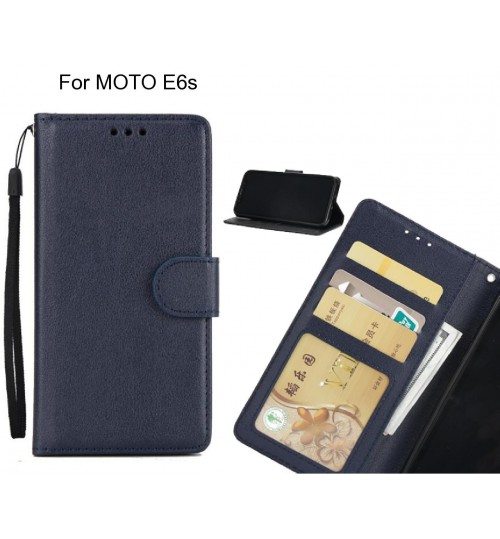 MOTO E6s  case Silk Texture Leather Wallet Case
