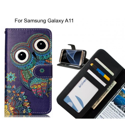 Samsung Galaxy A11 case 3 card leather wallet case printed ID