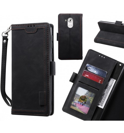 Huawei Mate 8 Case Wallet Denim Leather Case Cover - Black
