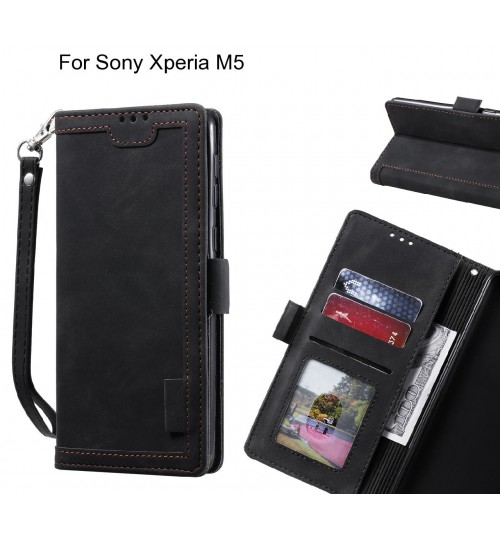 Sony Xperia M5 Case Wallet Denim Leather Case Cover