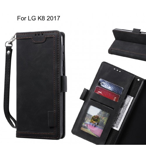 LG K8 2017 Case Wallet Denim Leather Case Cover