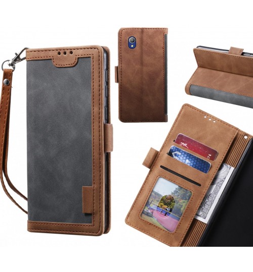 Alcatel 1 Case Wallet Denim Leather Case Cover
