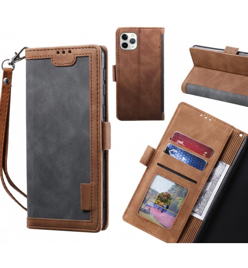 Iphone 11 Pro Max Case Wallet Denim Leather Case Cover - Grey